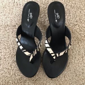Zebra Heeled Sandals NIB